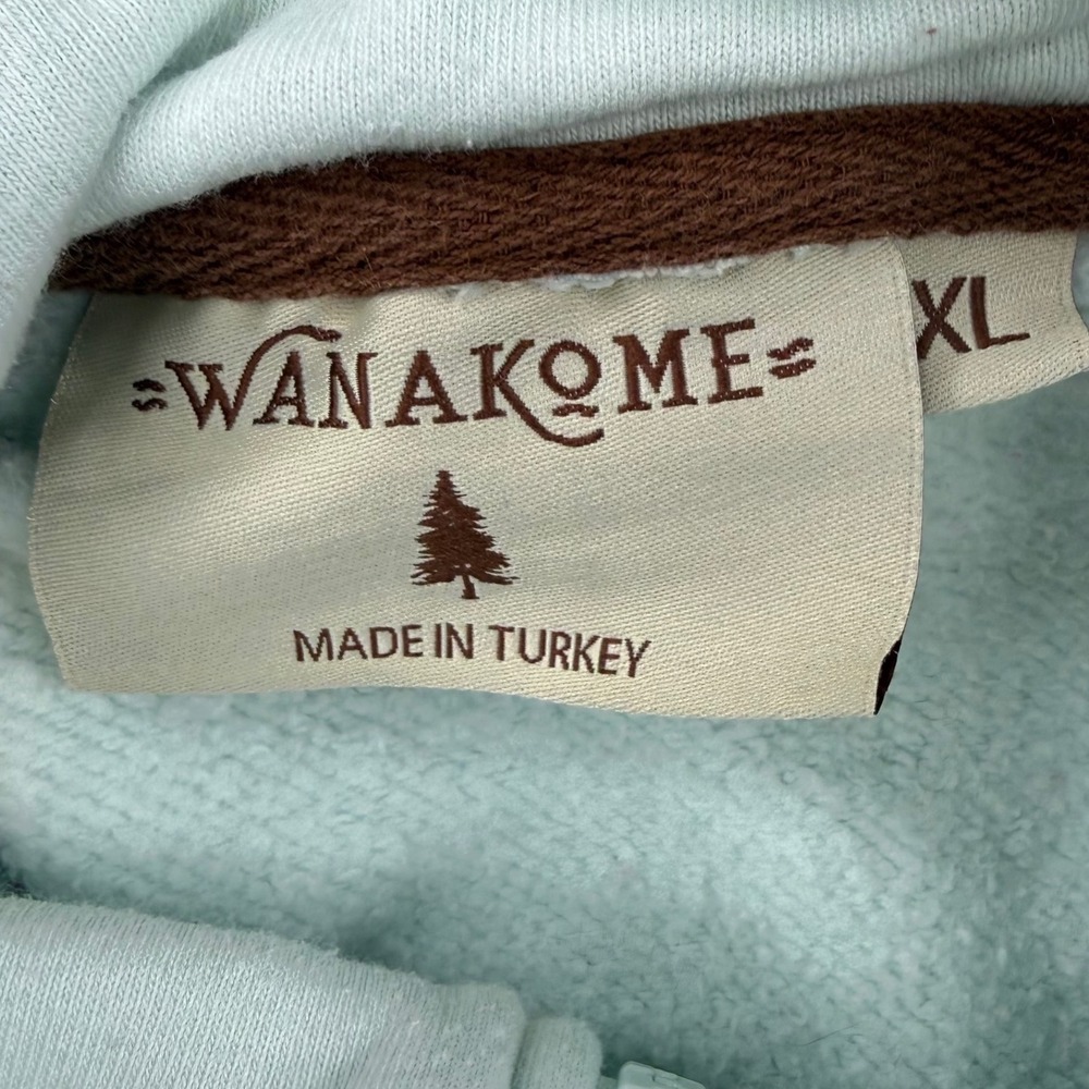 Wanakome Selene Half Zip Hoodie Mint Green XL cozy cabin gorpcore -SPOTS - Picture 2 of 9